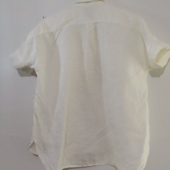 J.Crew White Irish Linen Cargo Style Pullover Size 00 - Picture 4 of 7